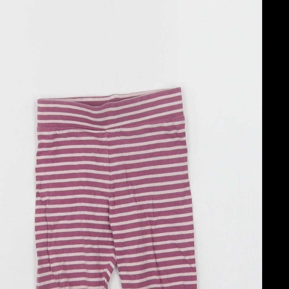 Mothercare Girls Purple Striped Cotton  Pyjama Pants Size 2-3 Years