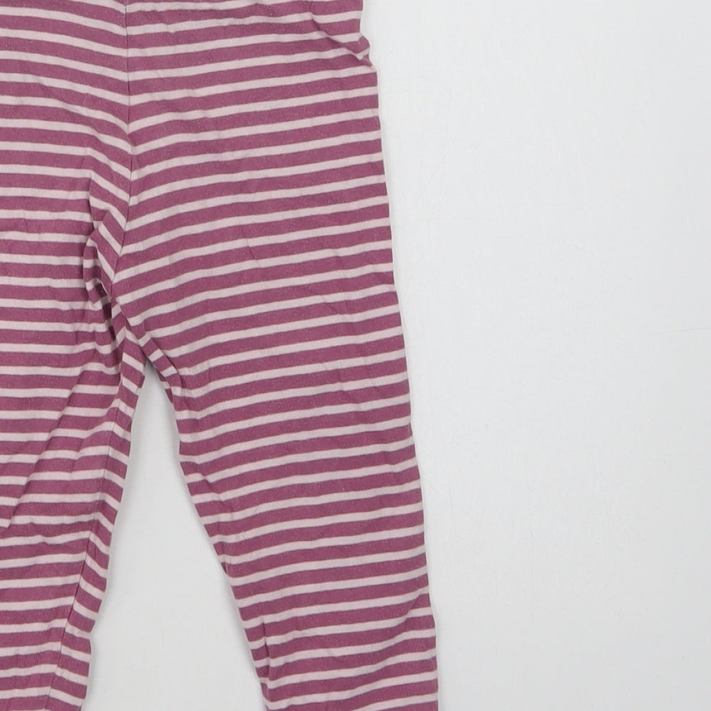 Mothercare Girls Purple Striped Cotton  Pyjama Pants Size 2-3 Years