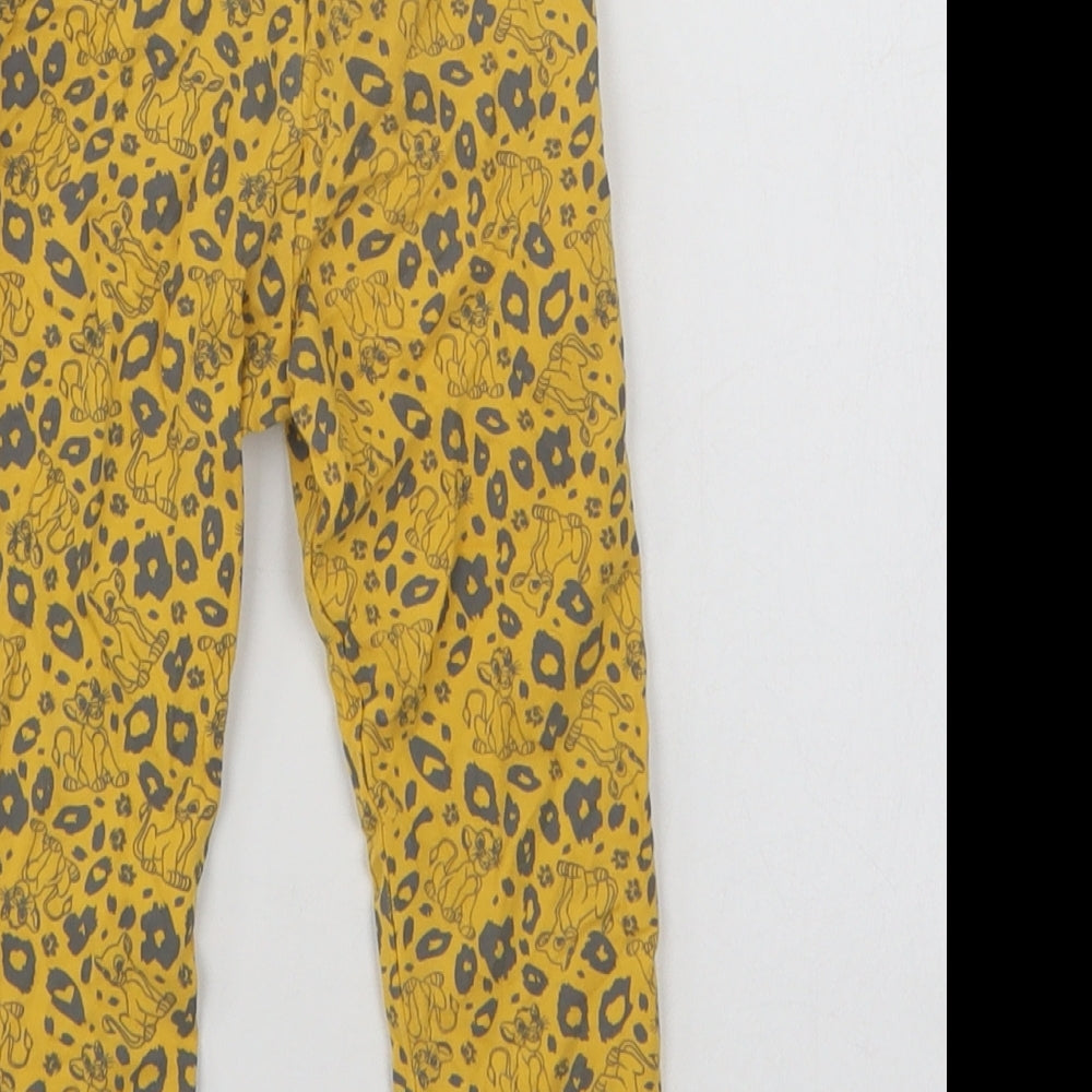 Primark Baby Yellow Animal Print Cotton Jogger Leggings Size 12-18 Months   - The Lion King