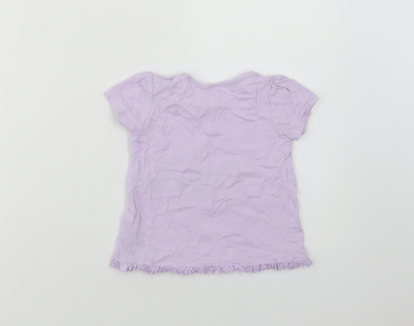 George Baby Purple  Cotton Basic T-Shirt Size 12-18 Months Crew Neck  - Love My Family