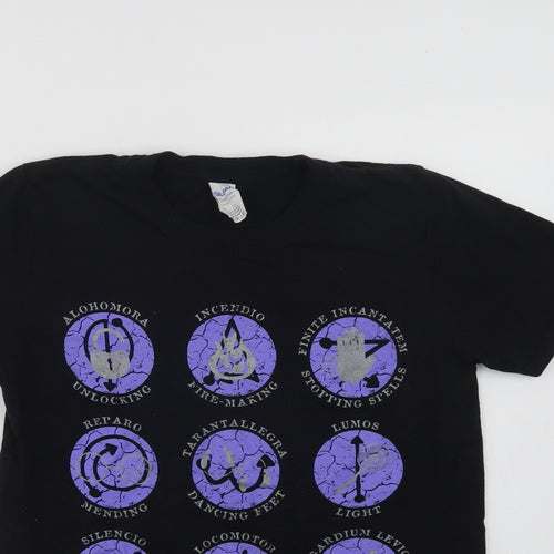 Gildan Womens Black  Cotton Basic T-Shirt Size S Crew Neck