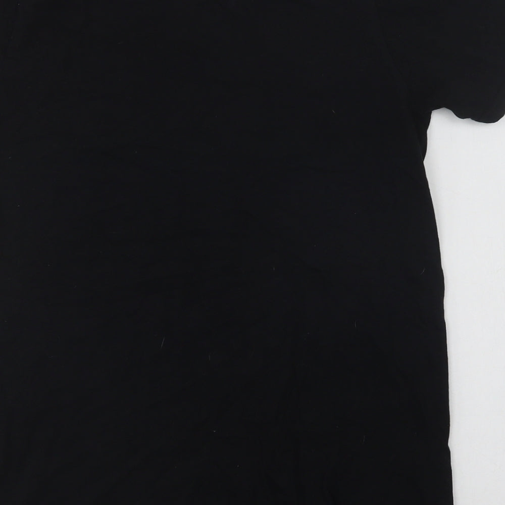 Gildan Womens Black  Cotton Basic T-Shirt Size S Crew Neck