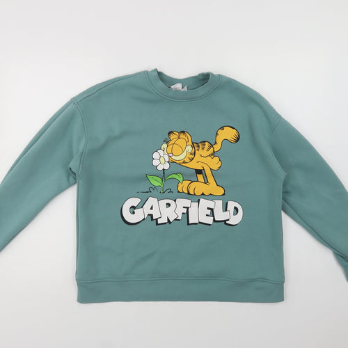 Primark Womens Green  Polyester Pullover Sweatshirt Size M   - Garfield