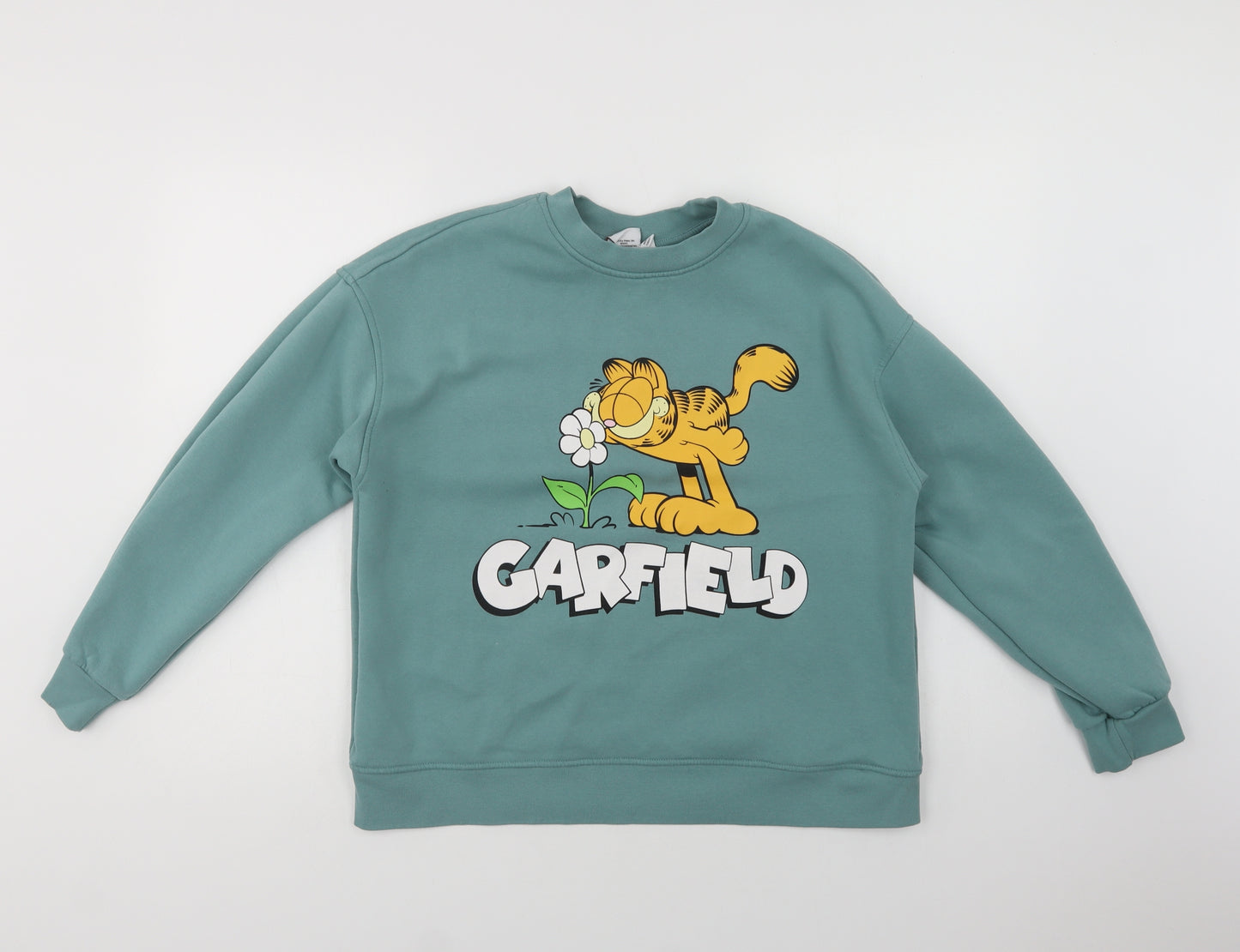 Primark Womens Green  Polyester Pullover Sweatshirt Size M   - Garfield