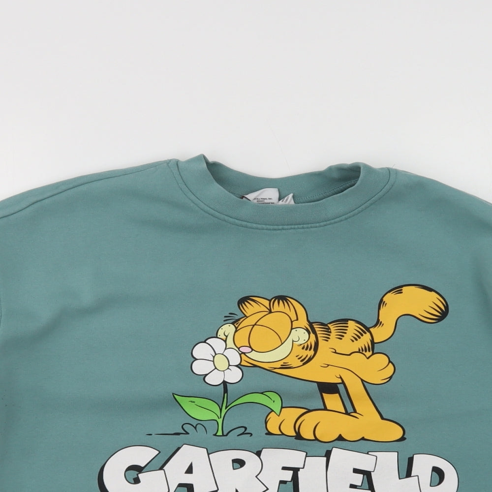 Primark Womens Green  Polyester Pullover Sweatshirt Size M   - Garfield