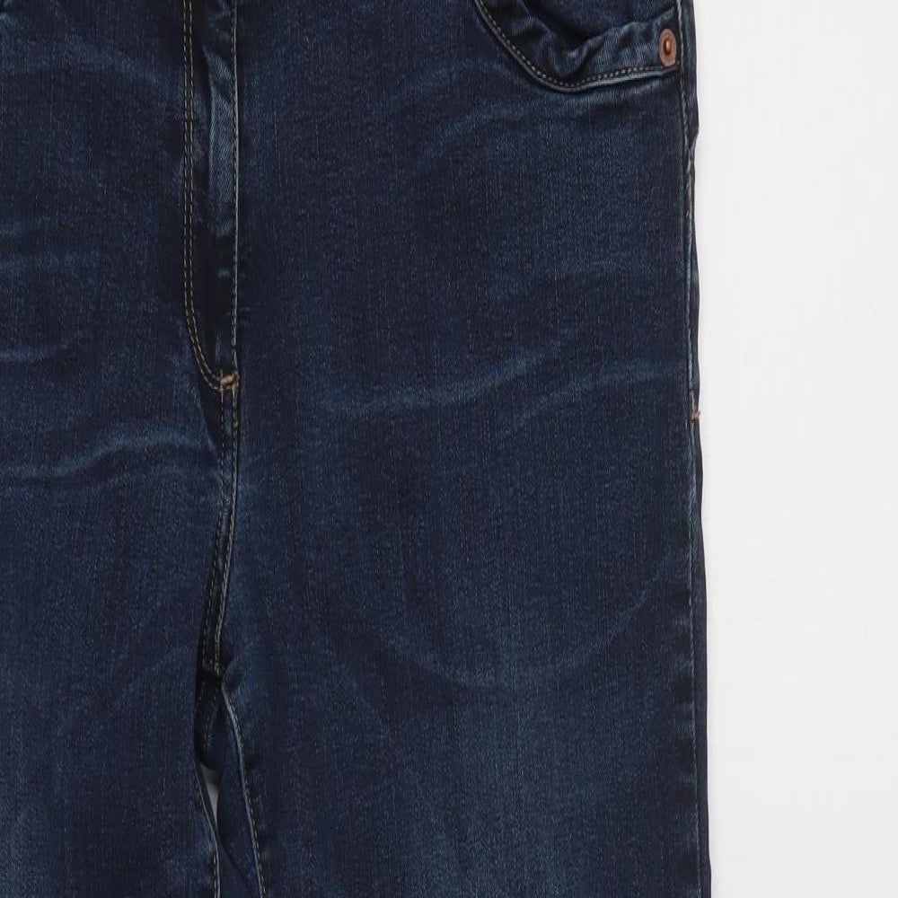 NEXT Womens Blue  Cotton Skinny Jeans Size 16 L30 in Regular Button