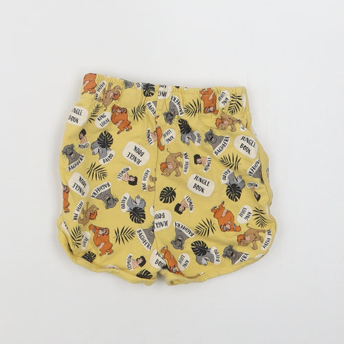 Primark Baby Yellow Geometric Cotton Cropped Trousers Size 12-18 Months  Drawstring - Jungle Book