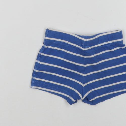 F&F Baby Blue Striped Cotton Cropped Leggings Size 0-3 Months  Drawstring