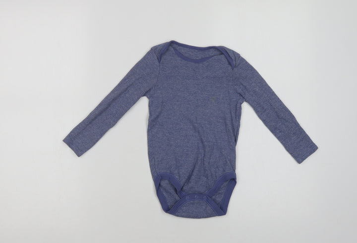 Dunnes Stores Girls Blue Cotton Bodysuit One-Piece Size 2-3 Years Snap