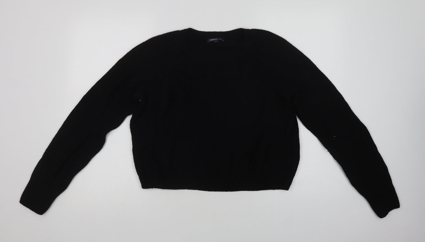 Marks and Spencer Womens Black Crew Neck  Viscose Pullover Jumper Size 14