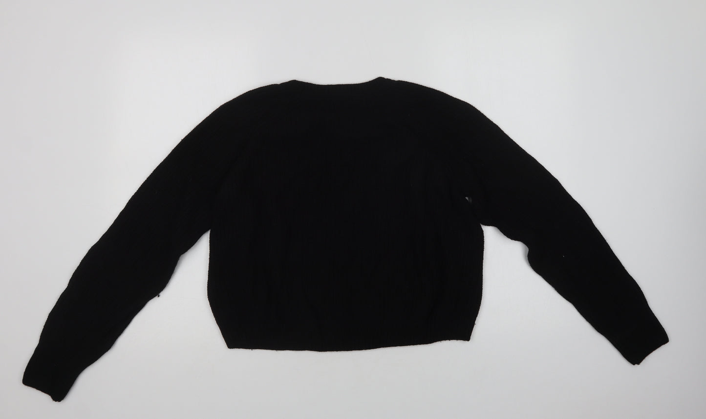 Marks and Spencer Womens Black Crew Neck  Viscose Pullover Jumper Size 14