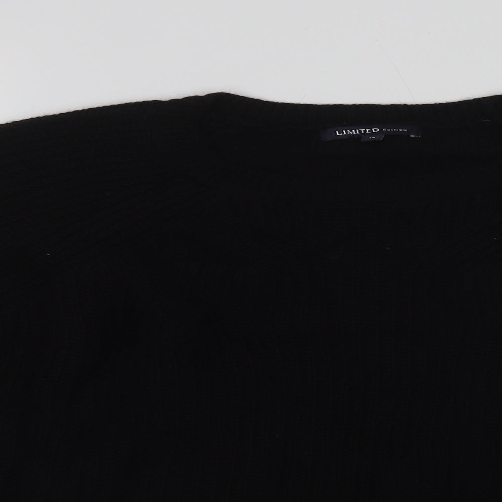 Marks and Spencer Womens Black Crew Neck  Viscose Pullover Jumper Size 14