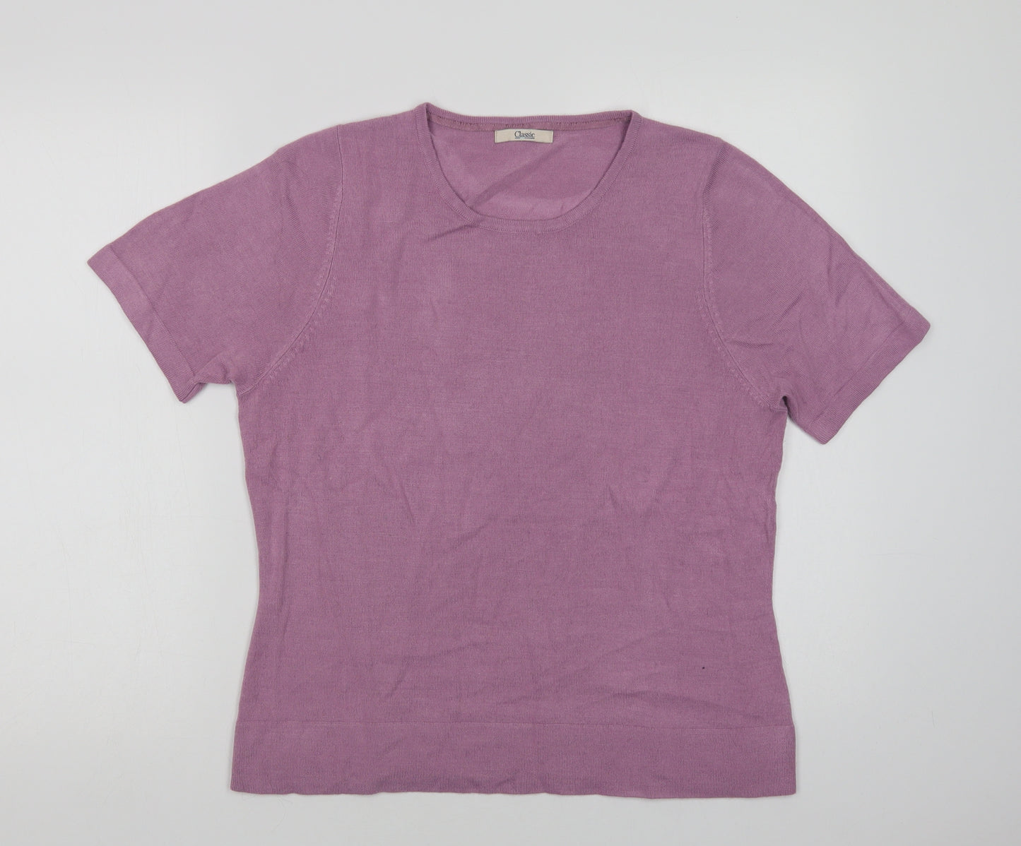 Marks and Spencer Womens Purple Crew Neck  Acrylic Pullover Jumper Size 16