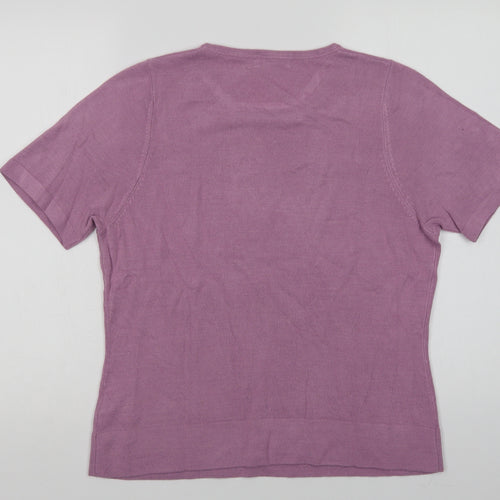 Marks and Spencer Womens Purple Crew Neck  Acrylic Pullover Jumper Size 16