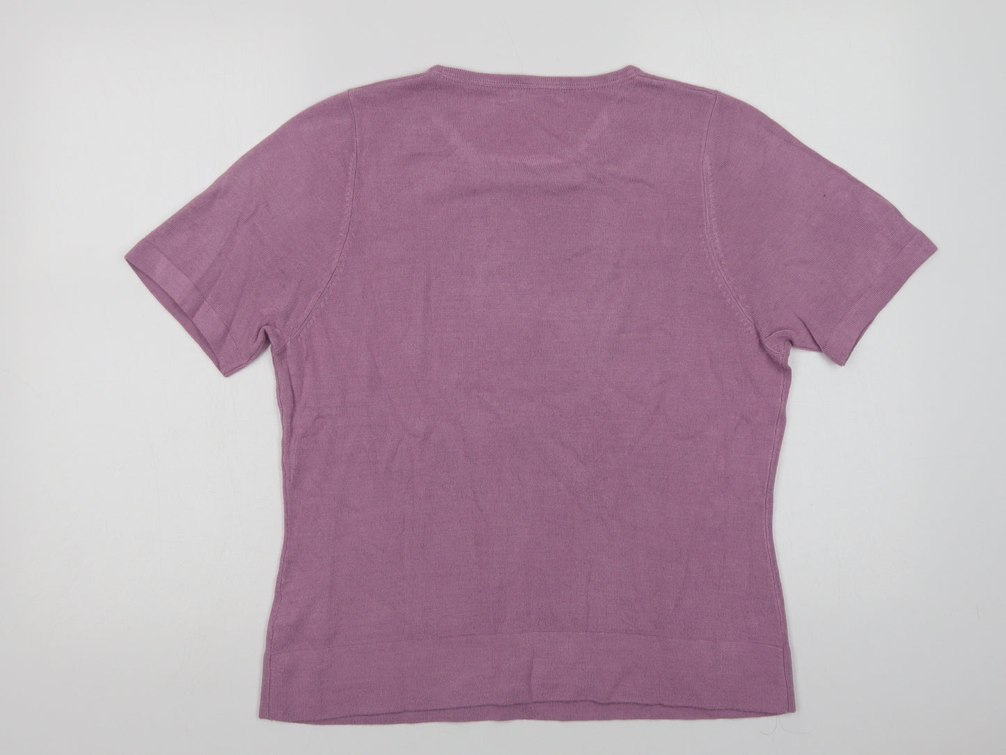 Marks and Spencer Womens Purple Crew Neck  Acrylic Pullover Jumper Size 16