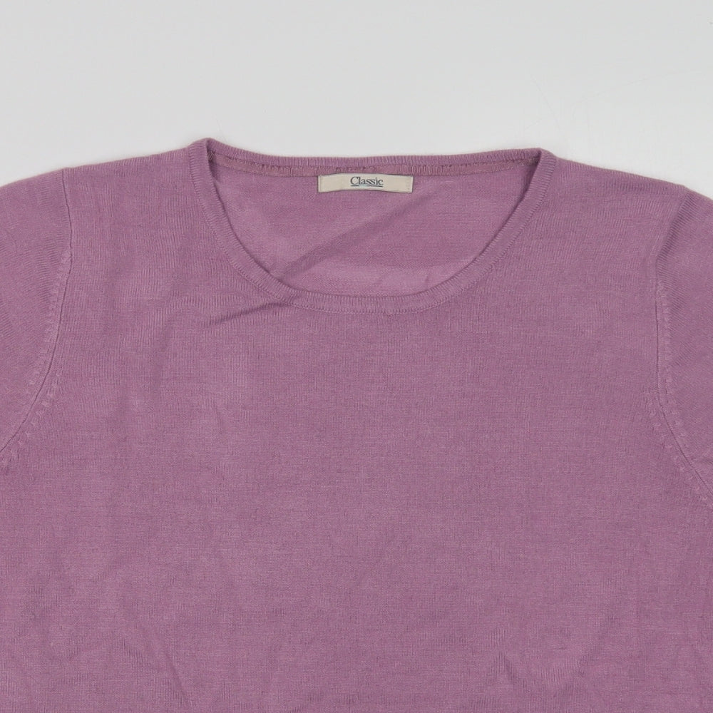Marks and Spencer Womens Purple Crew Neck  Acrylic Pullover Jumper Size 16