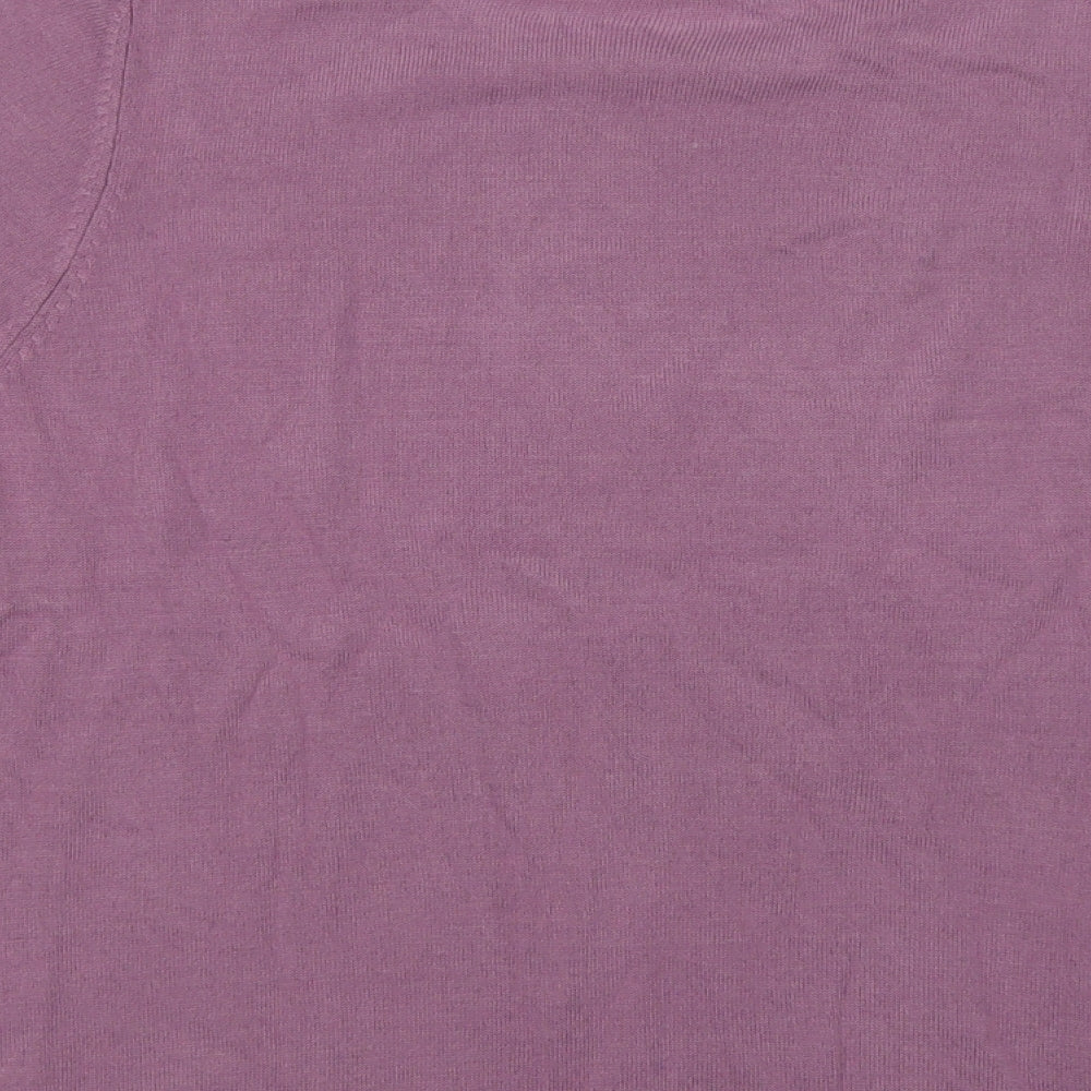 Marks and Spencer Womens Purple Crew Neck  Acrylic Pullover Jumper Size 16