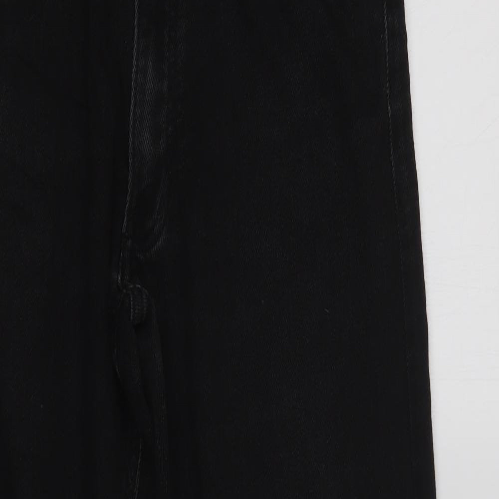 Marks and Spencer Mens Black  Cotton Straight Jeans Size 30 L29 in Regular Button