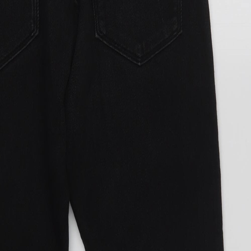 Marks and Spencer Mens Black  Cotton Straight Jeans Size 30 L29 in Regular Button