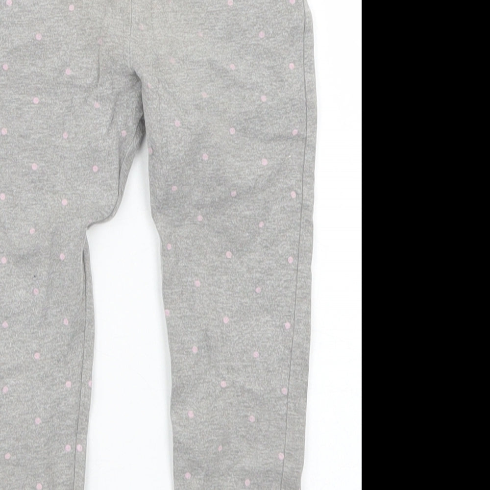 Pure Baby Girls Grey Polka Dot Cotton Jogger Leggings Size 18-24 Months   - `