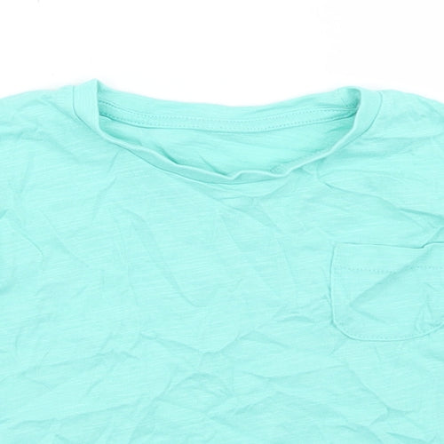 Matalan Girls Blue  Cotton Basic T-Shirt Size 18-24 Months Crew Neck  - Chest Pocket