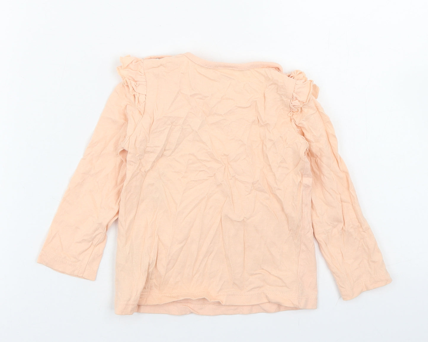 Disney Baby Girls Orange  Cotton Basic T-Shirt Size 12-18 Months Crew Neck Snap - The Lion King