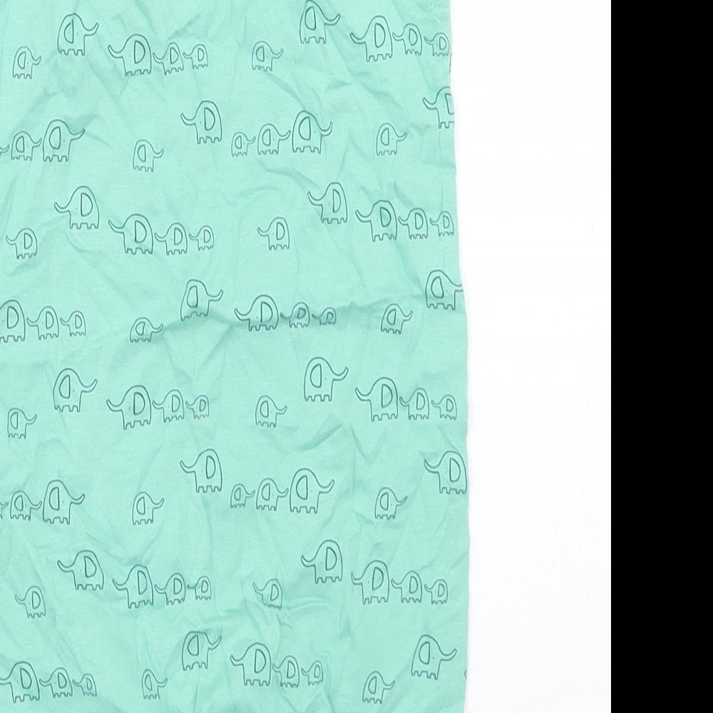George Girls Green Geometric Cotton Babygrow One-Piece Size 12-18 Months  Snap - Elephant print