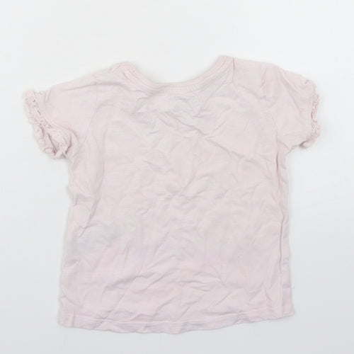 Primark Girls Pink  Cotton Basic T-Shirt Size 12-18 Months Crew Neck  - Daydreamer