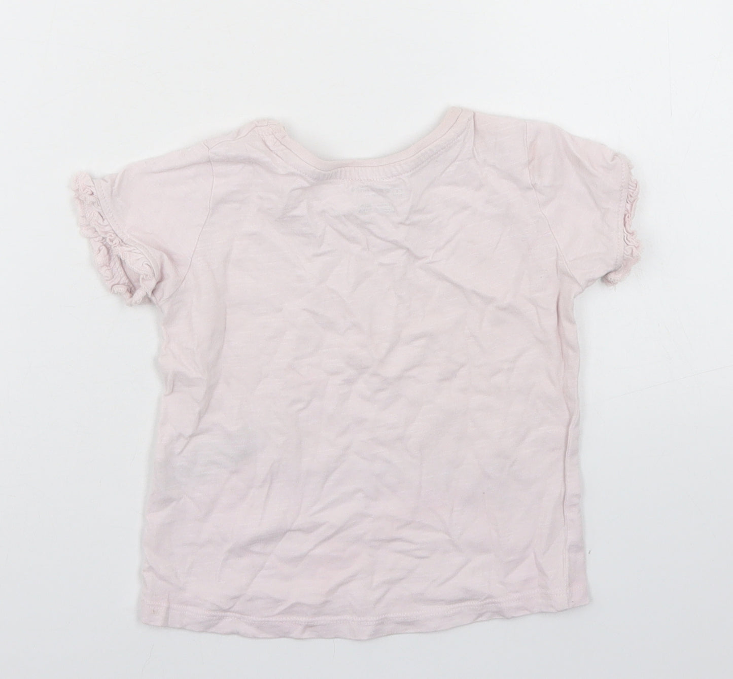 Primark Girls Pink  Cotton Basic T-Shirt Size 12-18 Months Crew Neck  - Daydreamer