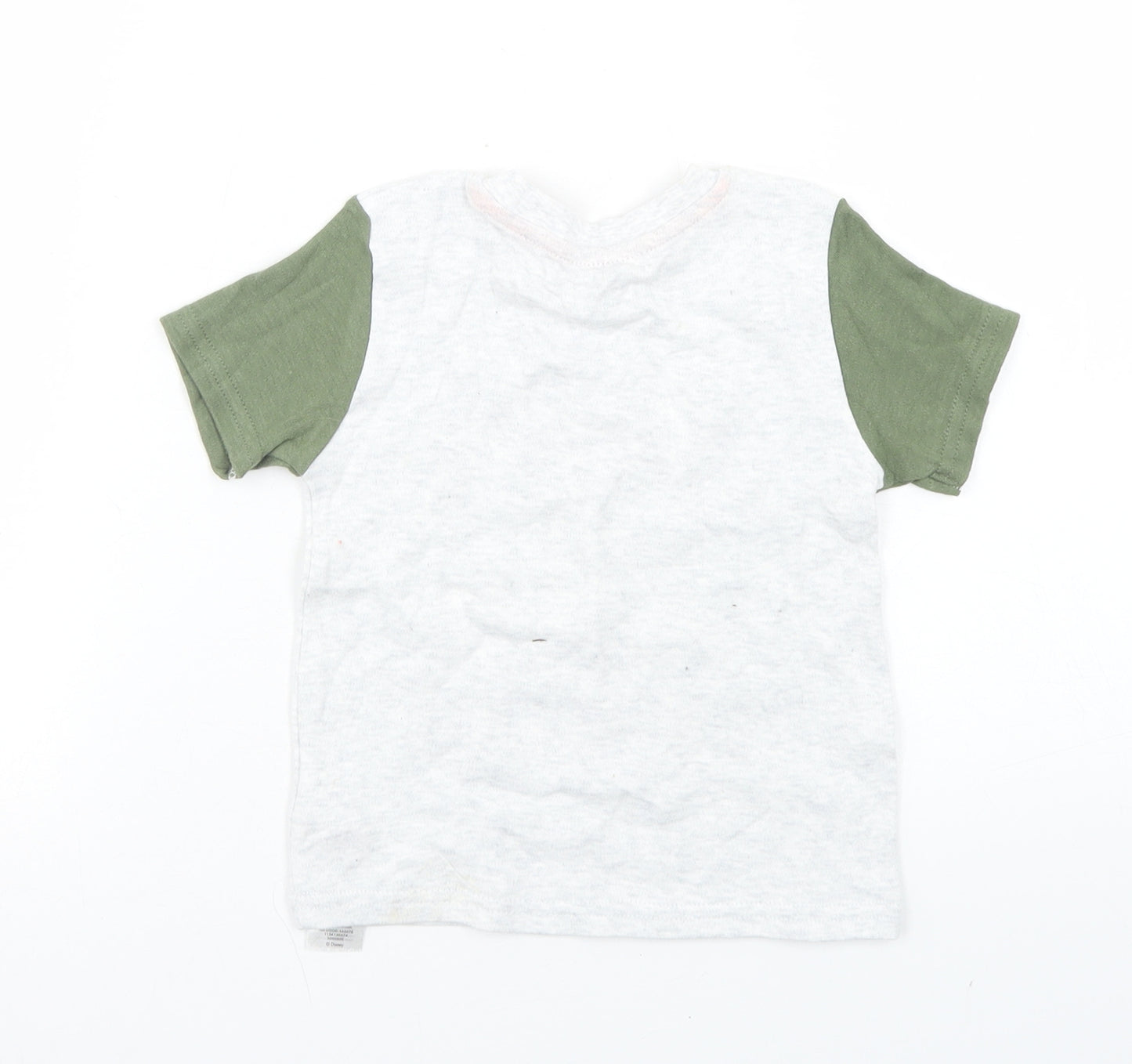 Primark Boys Grey Colourblock Cotton Ringer T-Shirt Size 18-24 Months Crew Neck  - The Lion King