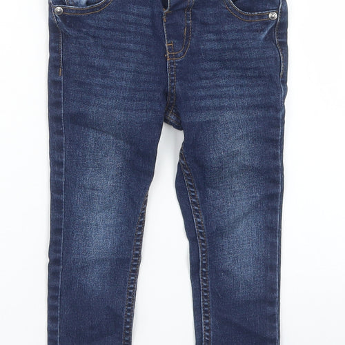 Denim Co Girls Blue  Cotton Skinny Jeans Size 2-3 Years  Regular Snap