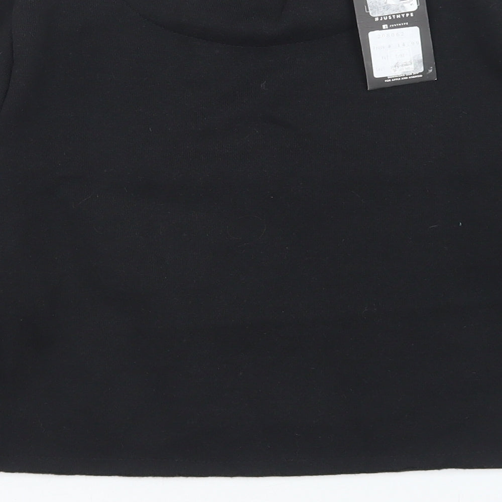 Hype Girls Black  Cotton Pullover Sweatshirt Size 11-12 Years   - Cropped