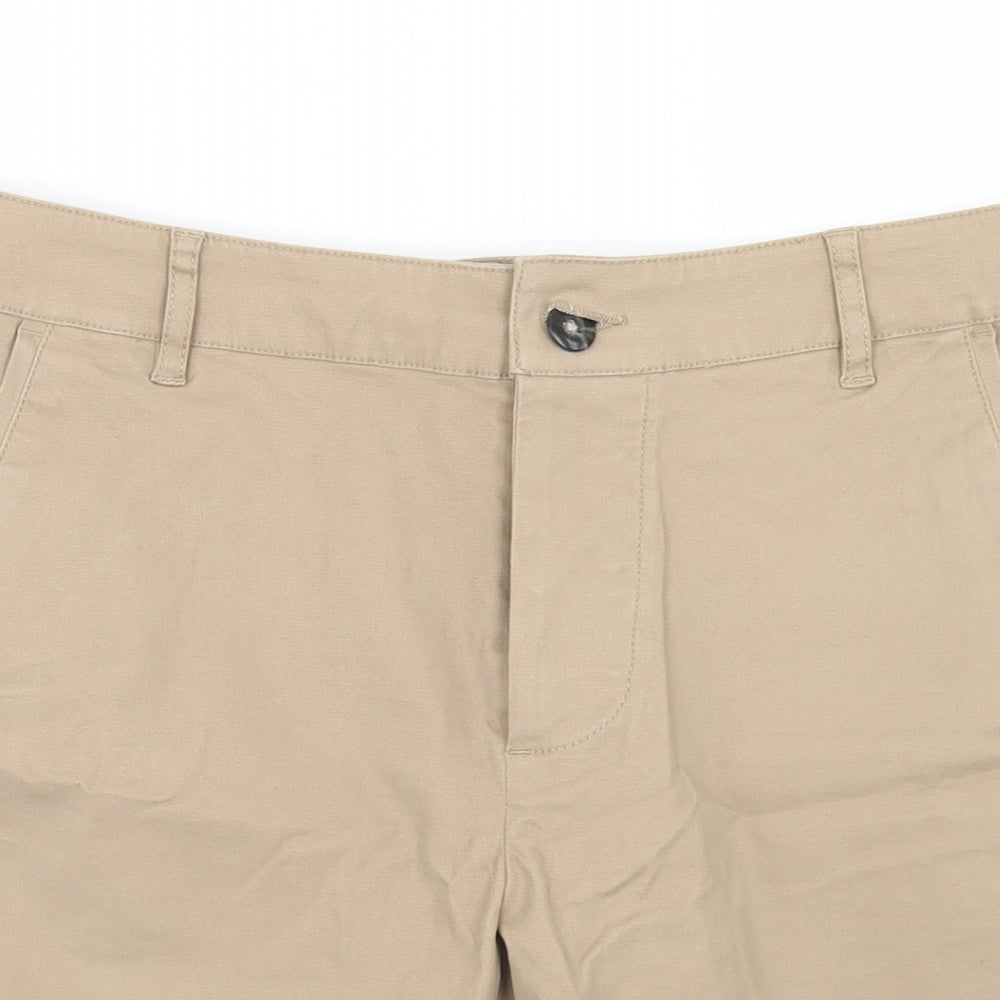 ASOS Mens Brown  Cotton Chino Shorts Size 30 in L8 in Regular Button