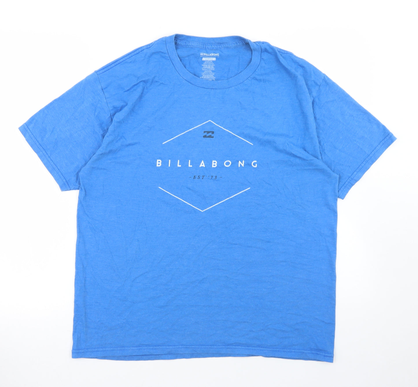 Billabong Mens Blue  Cotton  T-Shirt Size L Crew Neck