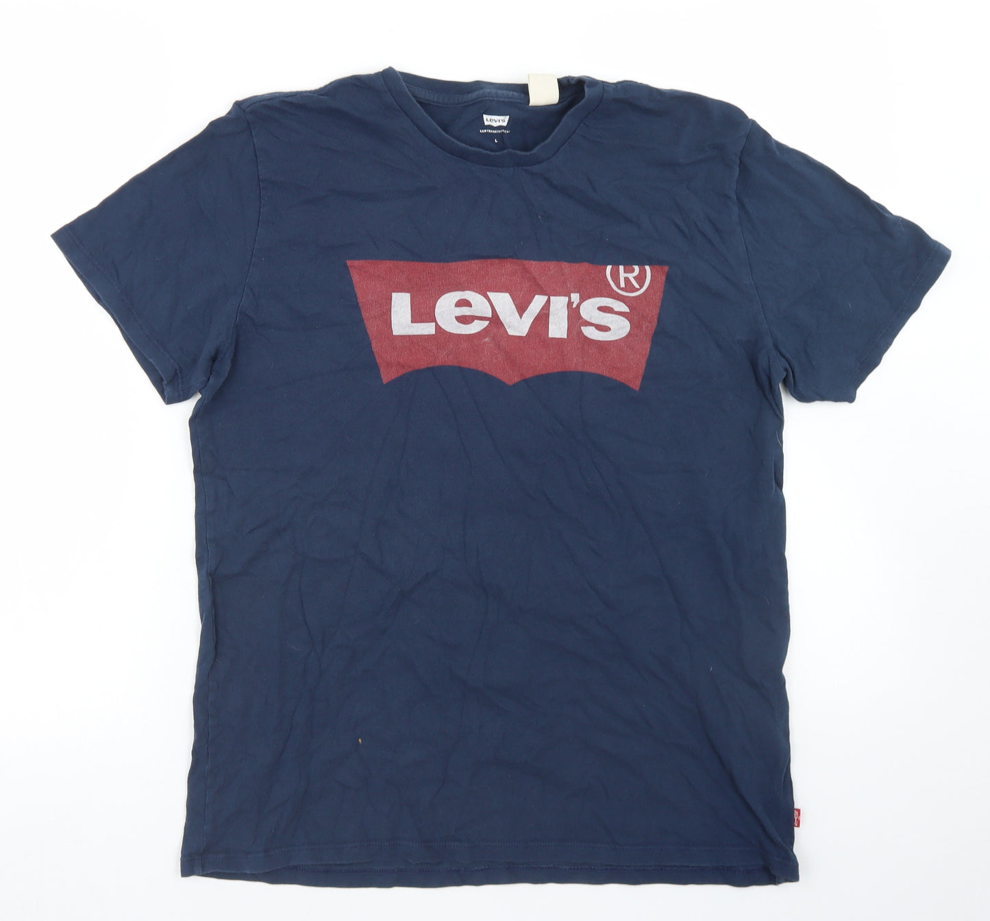 Levi's Mens Blue  Cotton  T-Shirt Size L Crew Neck