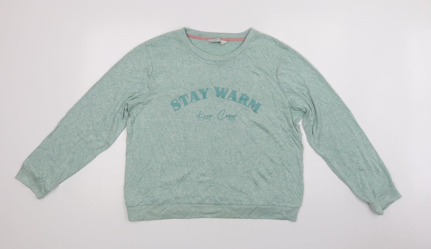 George Womens Green  Polyester Top Pyjama Top Size 16   - Stay warm