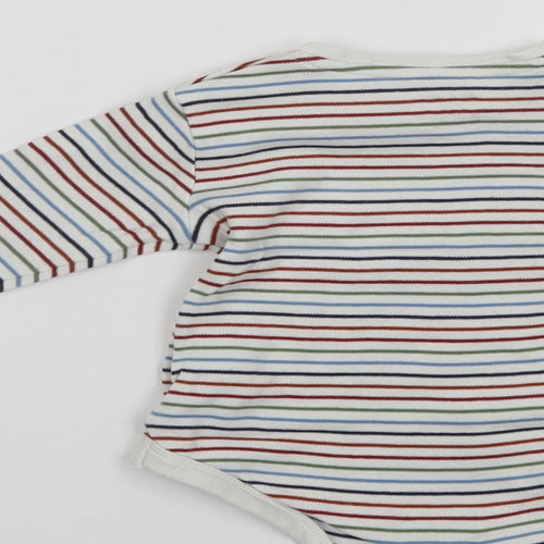 F&F Baby White Striped Cotton Babygrow One-Piece Size 12-18 Months  Snap