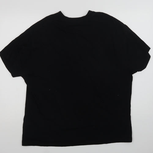 Primark Mens Black  Cotton  T-Shirt Size L Crew Neck  - Death Row Records