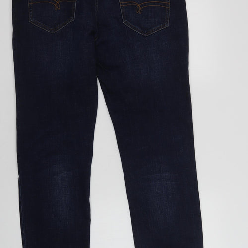 NEXT Mens Blue  Cotton Straight Jeans Size 32 L31 in Regular Button