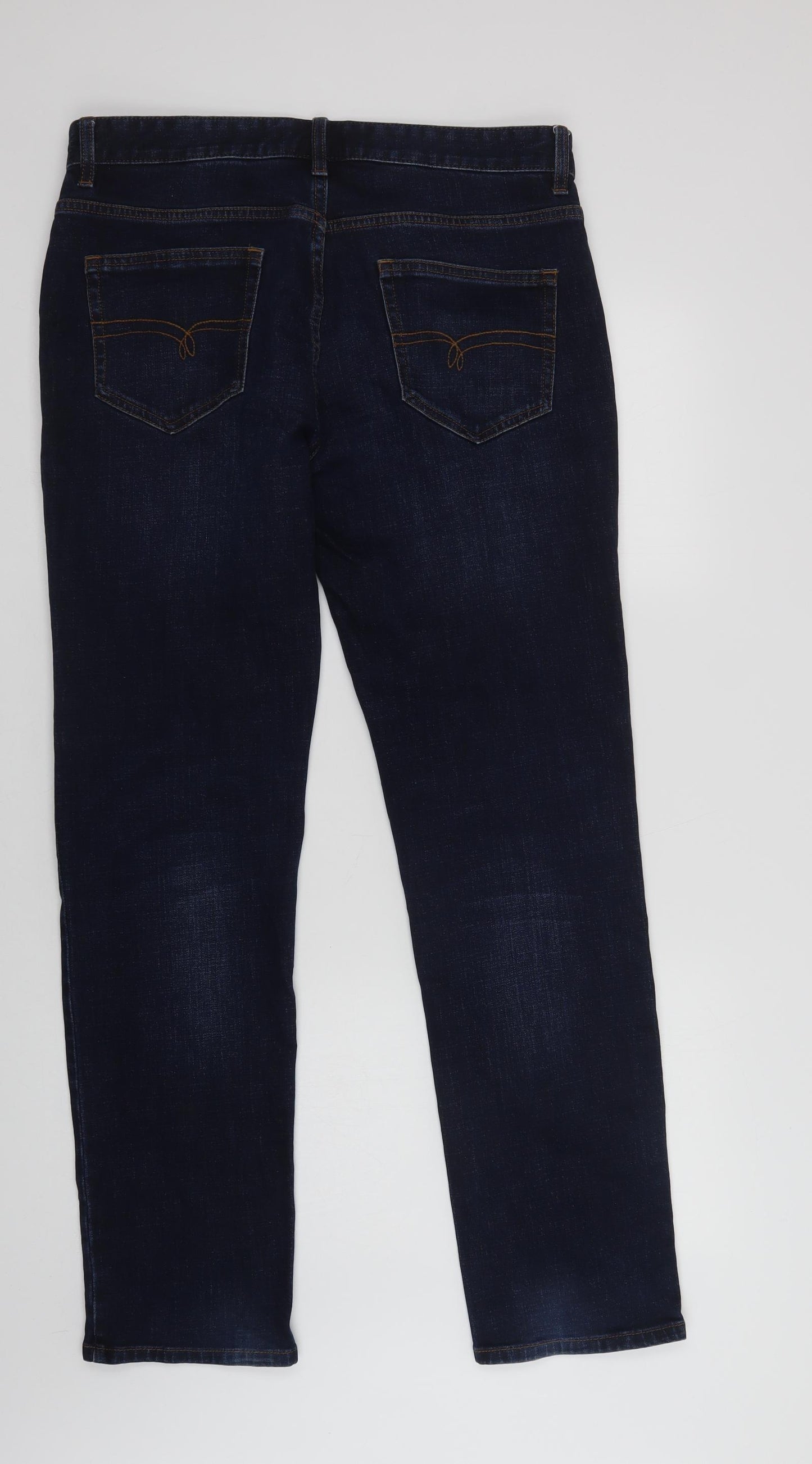 NEXT Mens Blue  Cotton Straight Jeans Size 32 L31 in Regular Button