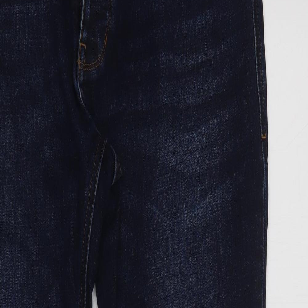 NEXT Mens Blue  Cotton Straight Jeans Size 32 L31 in Regular Button