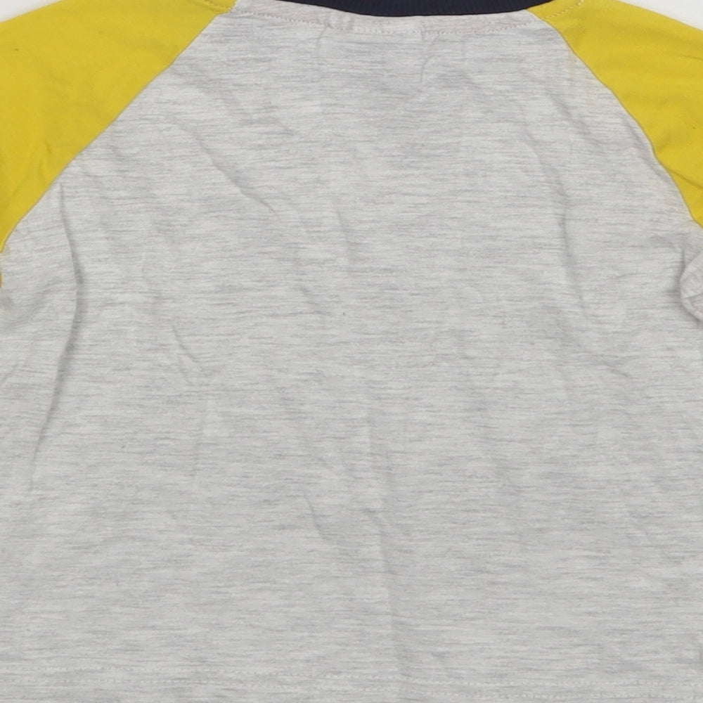 F&F Baby Grey Colourblock Cotton Basic T-Shirt Size 12-18 Months Crew Neck  - Paw Patrol