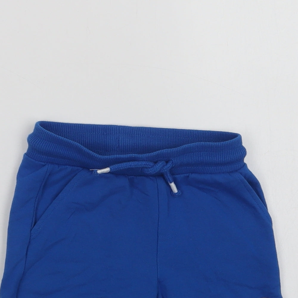 F&F Boys Blue  Cotton Sweat Shorts Size 2-3 Years  Regular Drawstring - Spider-Man