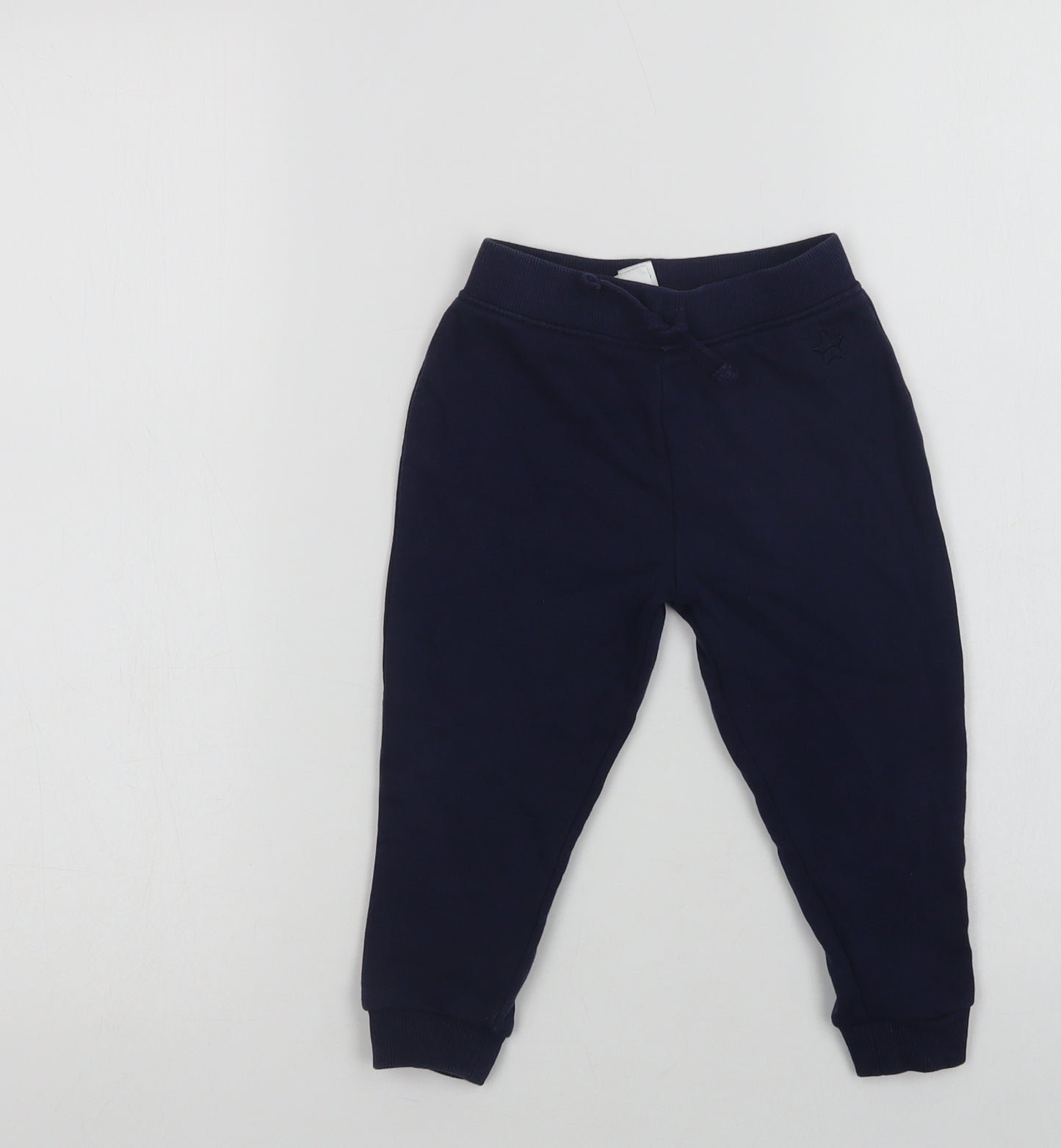 Dunnes Stores Baby Blue  Cotton Jogger Trousers Size 18-24 Months  Drawstring