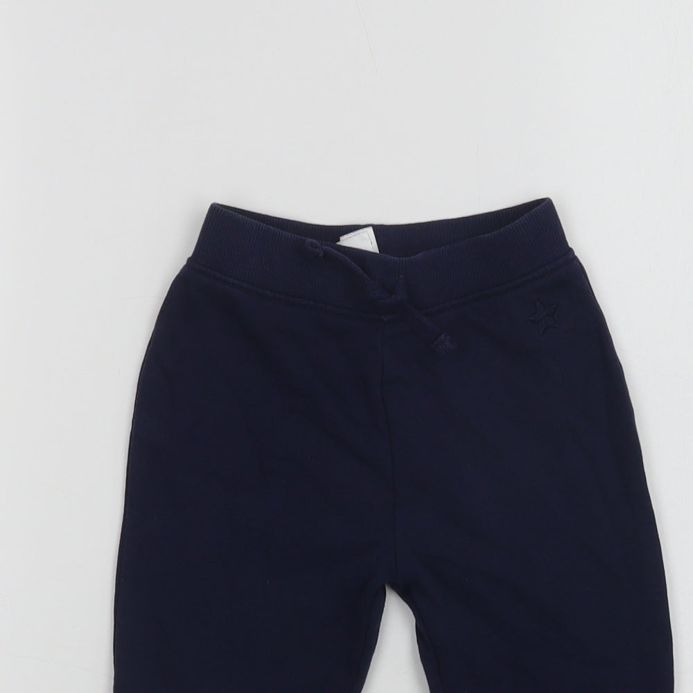 Dunnes Stores Baby Blue  Cotton Jogger Trousers Size 18-24 Months  Drawstring