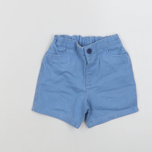 Little Bird Baby Blue  Cotton Cropped Trousers Size 12-18 Months  Button