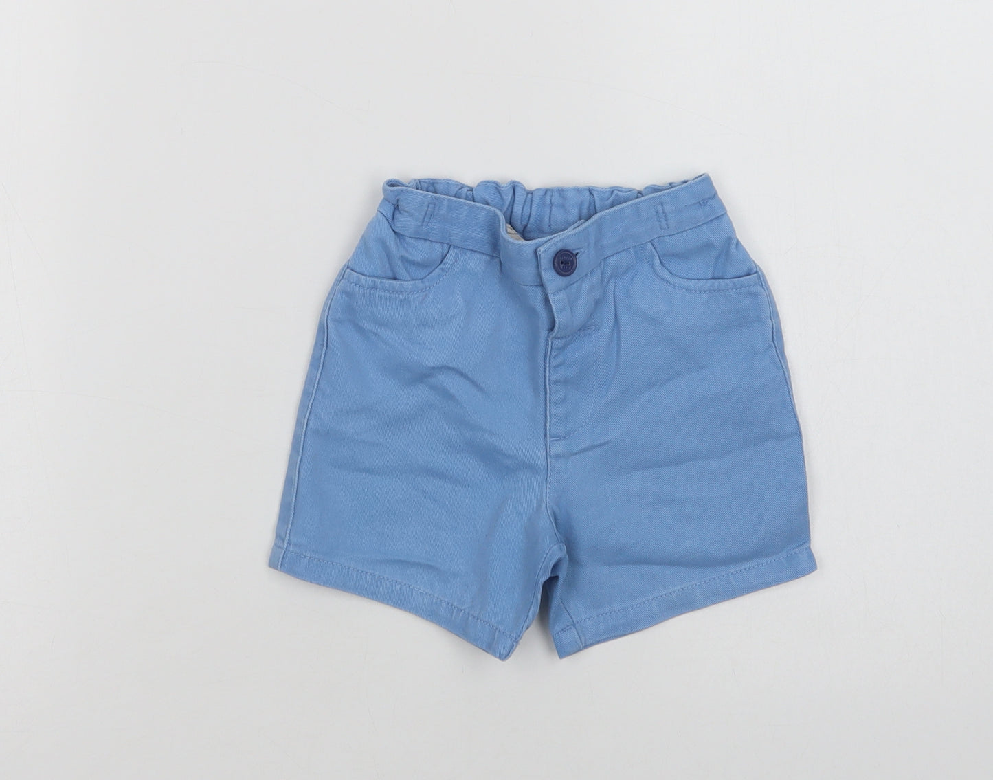 Little Bird Baby Blue  Cotton Cropped Trousers Size 12-18 Months  Button
