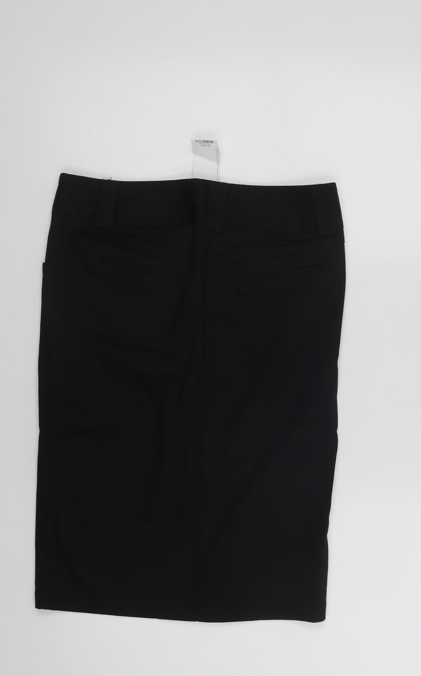 Topshop Womens Black  Cotton Straight & Pencil Skirt Size 8   Hook & Loop