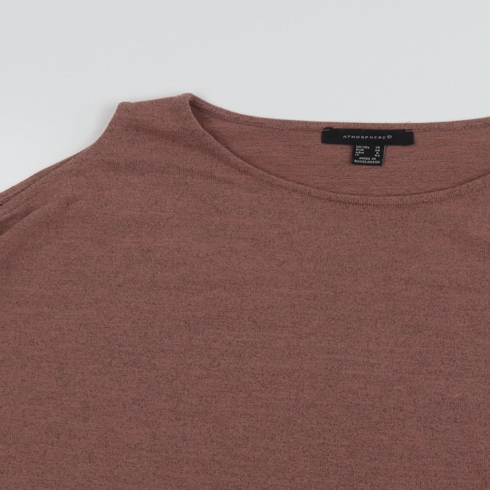 Primark Womens Pink Crew Neck  Polyester Pullover Jumper Size 10   - Cold Shoulder