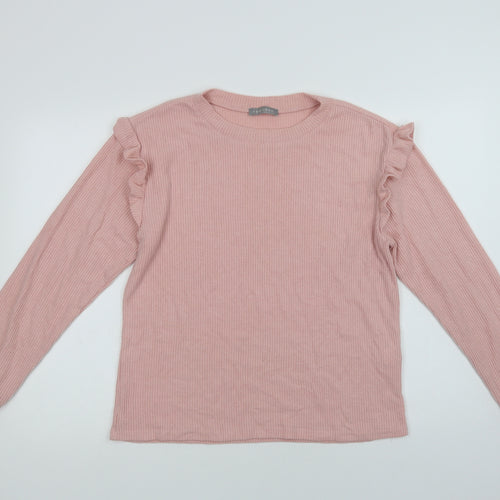 New Look Womens Pink Crew Neck  Polyester Shrug Jumper Size M